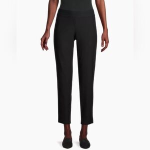 EILEEN Fisher Pull-On crop relaxed pants stretch viscose blend in black Size LG